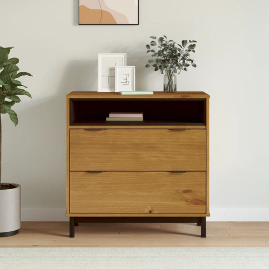 Kommode Flam 80X40X80 Cm Massivt Fyrretræ