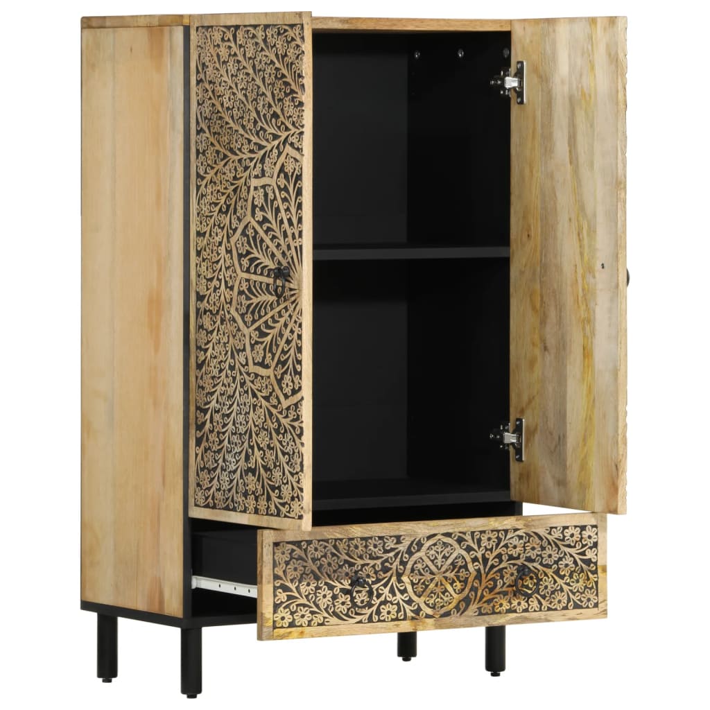 Skab 60x33x100 Cm Massivt Mangotræ - Billede 4