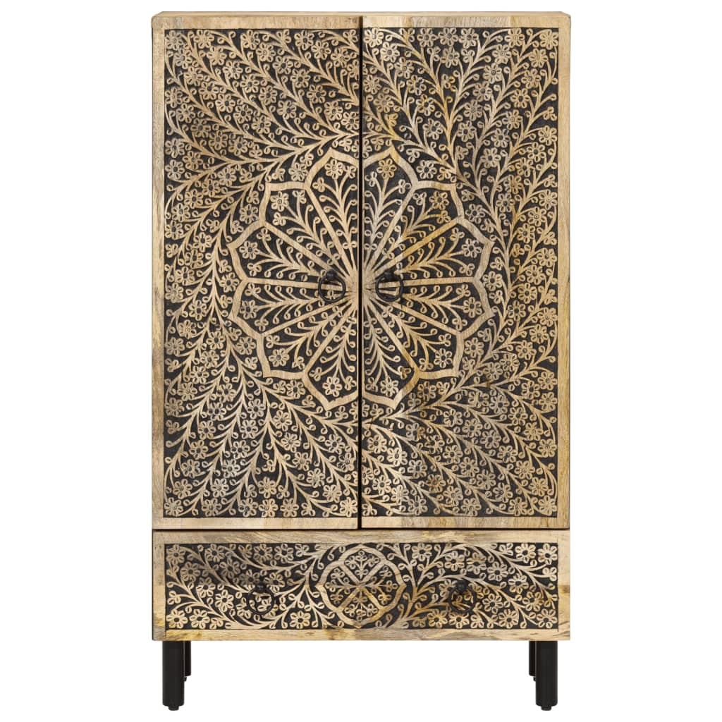 Skab 60x33x100 Cm Massivt Mangotræ - Billede 5