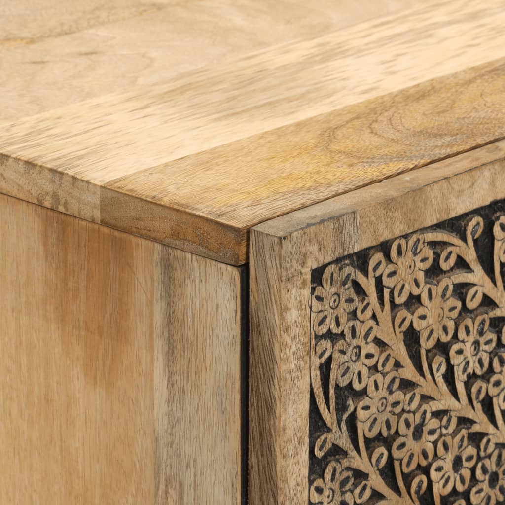Skab 60x33x100 Cm Massivt Mangotræ - Billede 8