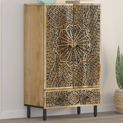 Skab 60x33x100 Cm Massivt Mangotræ - Hovedbillede