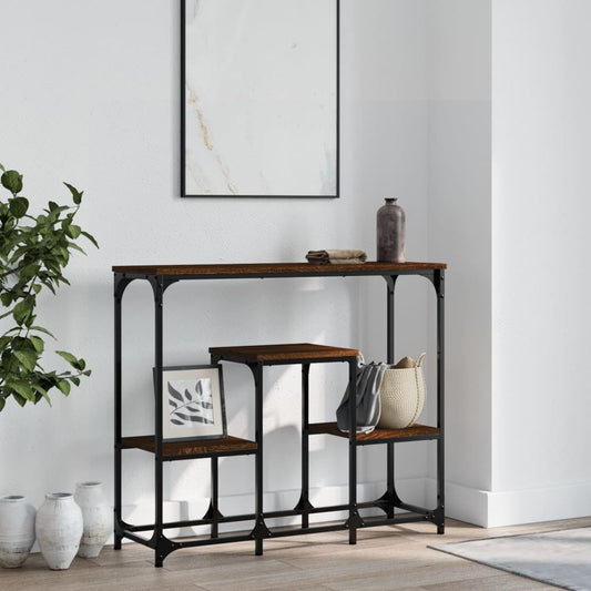 Konsolbord 89,5X28X76 Cm Konstrueret Træ Etræsfarve