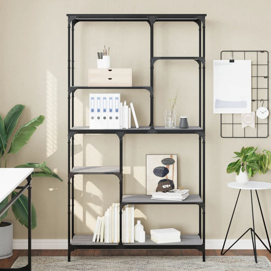 Bogreol 99X35,5X176 Cm Konstrueret Træ Og Jern