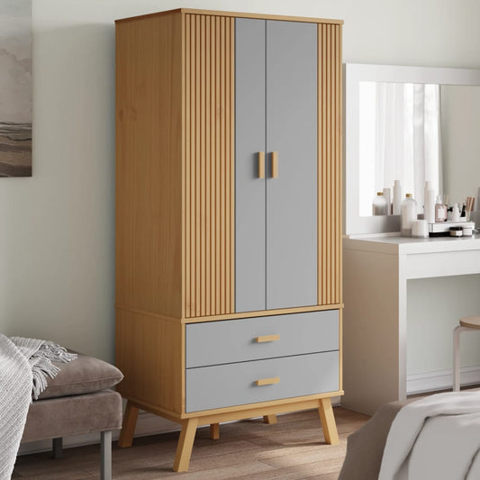 Klædeskab Olden 76,5X53X172 Cm Massivt Fyrretræ