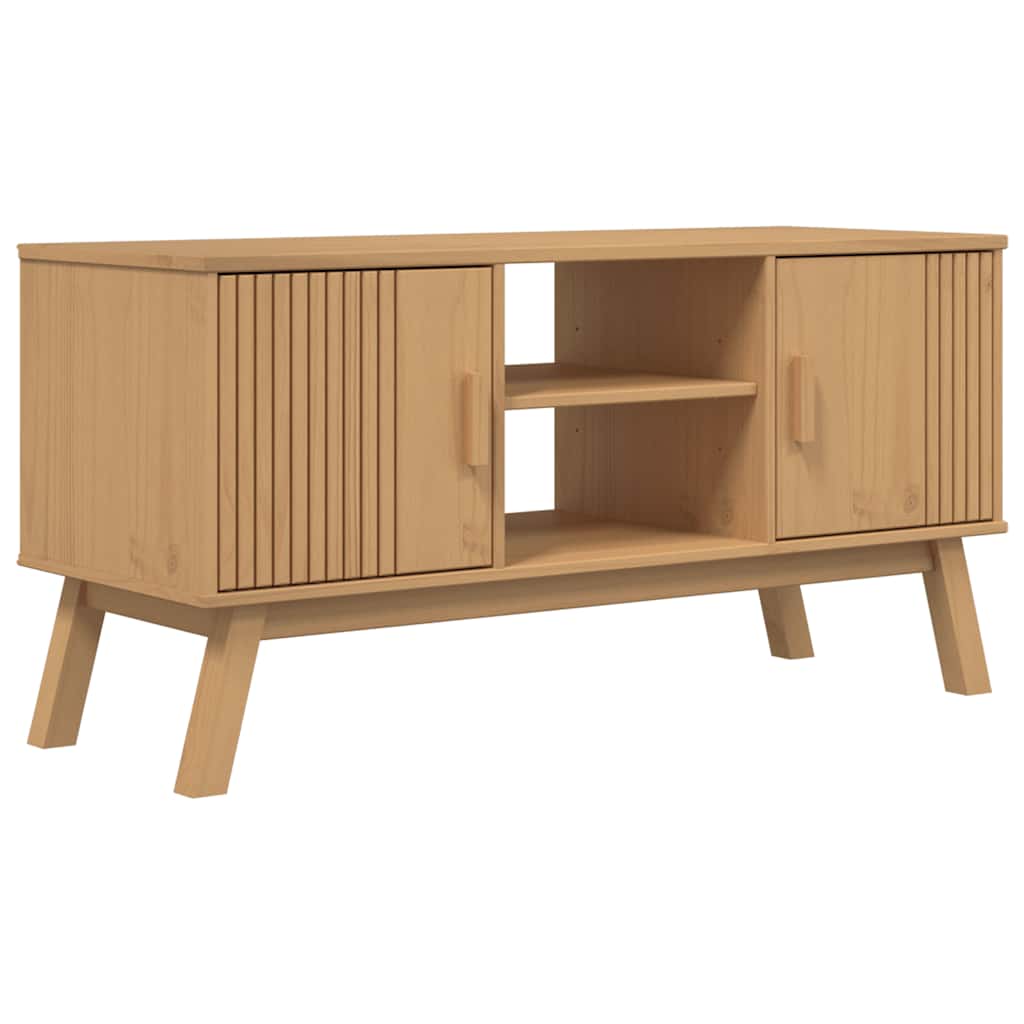 Tv-bord Olden 114x43x57 Cm Massivt Fyrretræ - Billede 2