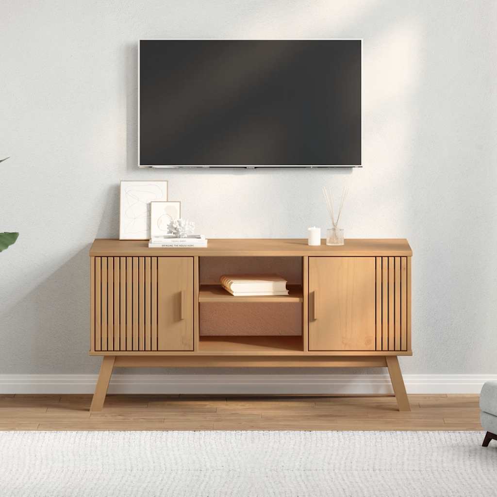 Tv-bord Olden 114x43x57 Cm Massivt Fyrretræ - Billede 3