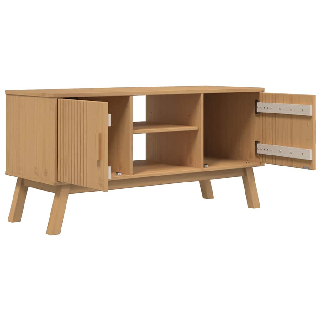 Tv-bord Olden 114x43x57 Cm Massivt Fyrretræ - Billede 5