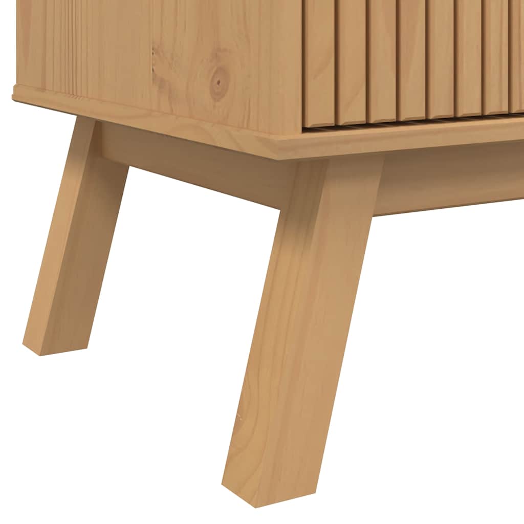 Tv-bord Olden 114x43x57 Cm Massivt Fyrretræ - Billede 10