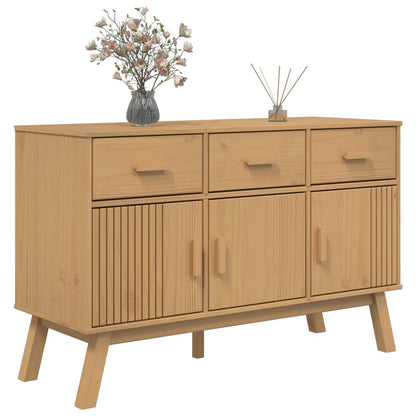 Skænk Olden 114x43x73,5 Cm Massivt Fyrretræ Brun - Billede 5