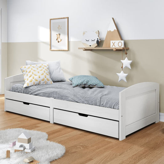 Daybed Med To Skuffer Irun 90X200 Cm Massivt Fyrretræ