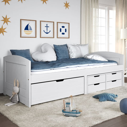 Daybed Med Fem Skuffer Irun 90X200 Cm Massivt Fyrretræ