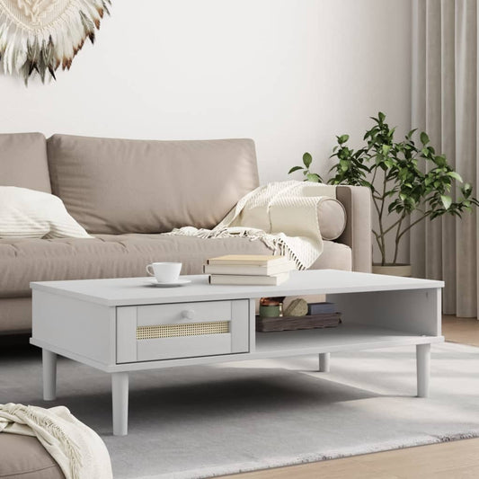 Sofabord Senja 100X55X33 Cm Rattan-Look Massivt Træ