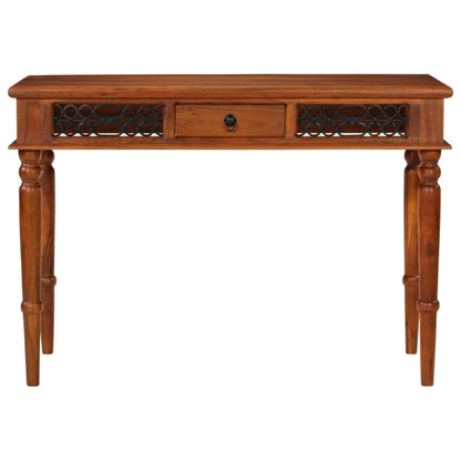 Skrivebord Med Skuffe 110x50x76 Cm Massivt Akacietræ - Billede 3