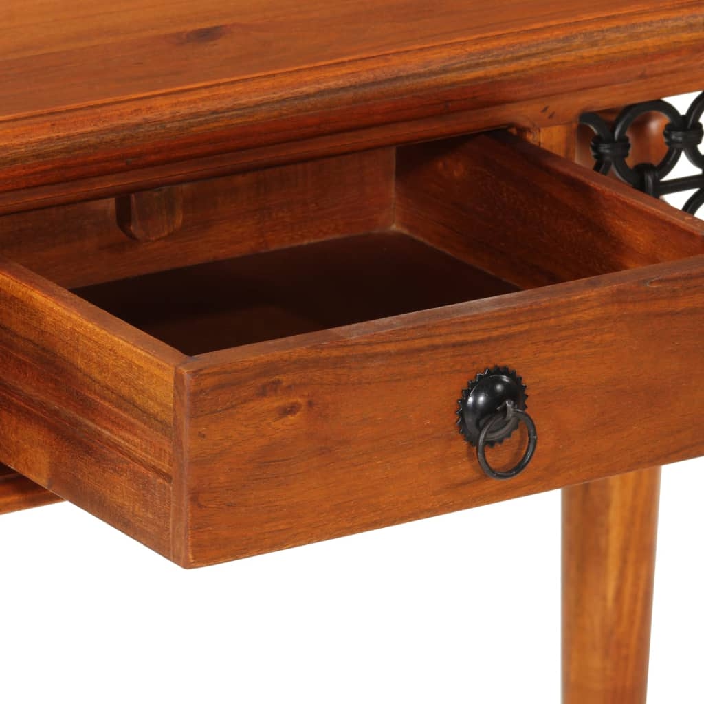 Skrivebord Med Skuffe 110x50x76 Cm Massivt Akacietræ - Billede 6
