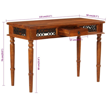 Skrivebord Med Skuffe 110x50x76 Cm Massivt Akacietræ - Billede 10