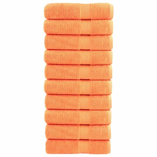 Badehåndklæder Solund 10 Stk. Premium 600 G/M2 Grøn Orange