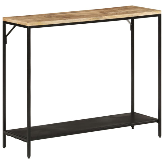 Konsolbord 90X30X75 Cm Massivt Ru Mangotræ Og Jern