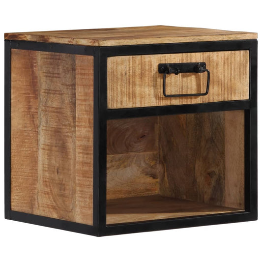 Sengebord 40X35X40 Cm Massivt Mangotræ Mørkegrøn