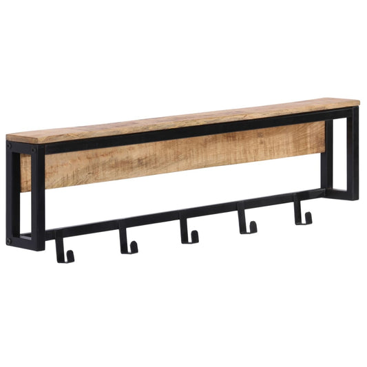 Knagerække 87x10x27 Cm Massivt Ru Mangotræ - Hovedbillede