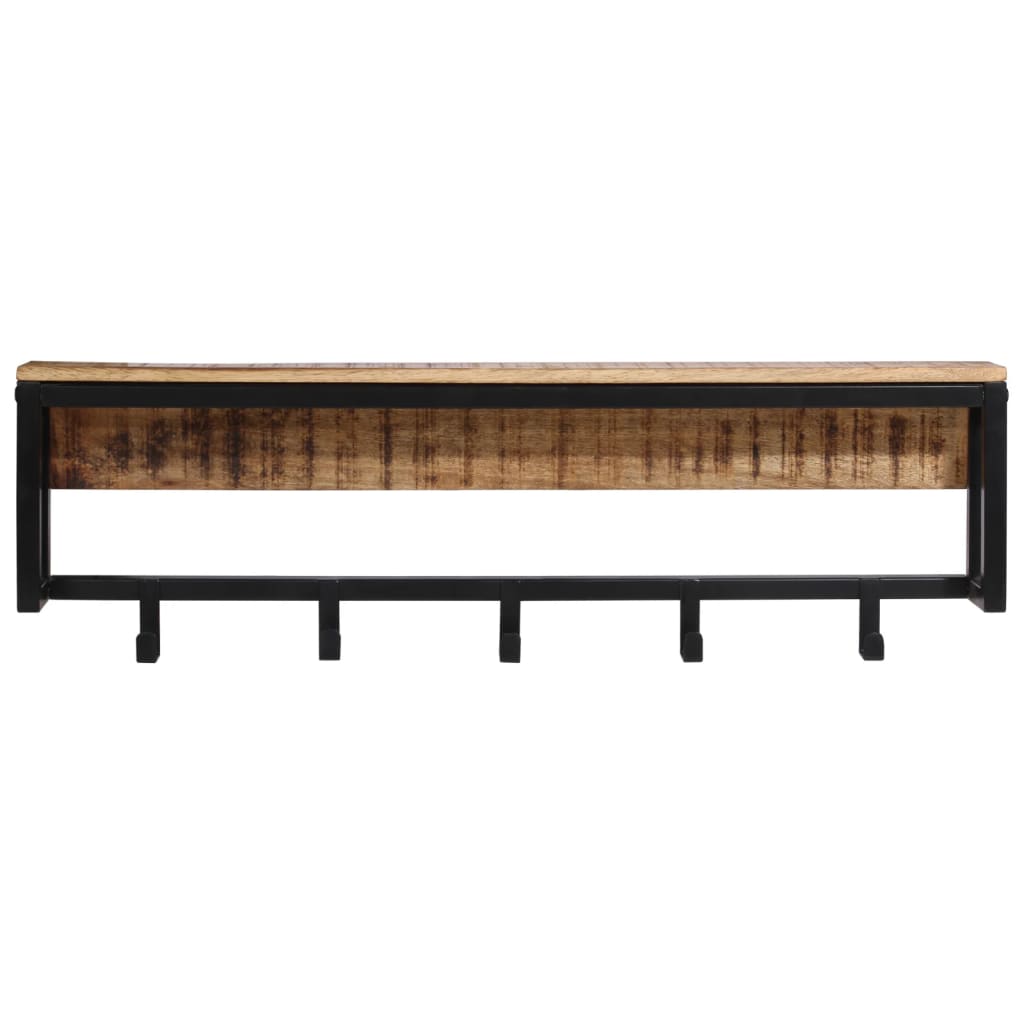 Knagerække 87x10x27 Cm Massivt Ru Mangotræ - Billede 2