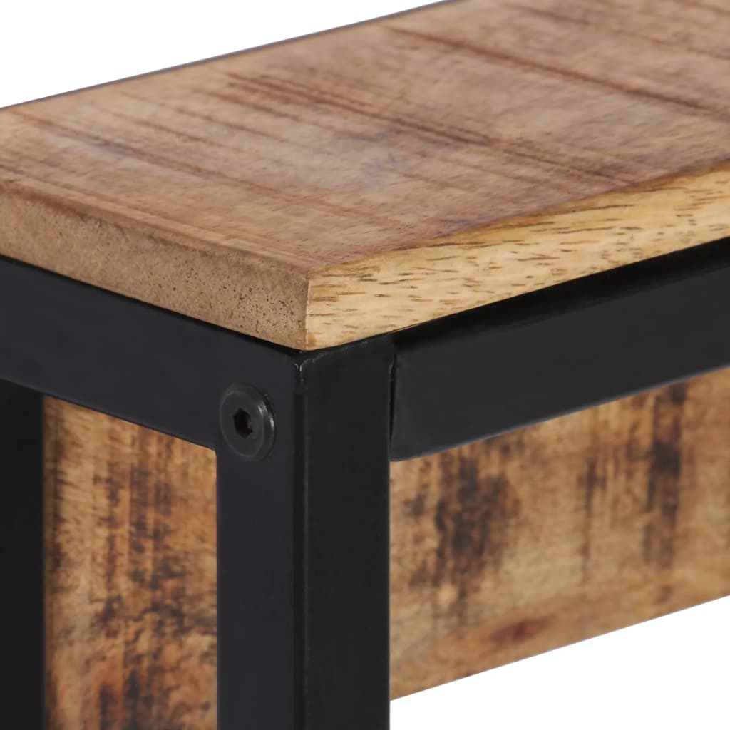 Knagerække 87x10x27 Cm Massivt Ru Mangotræ - Billede 4