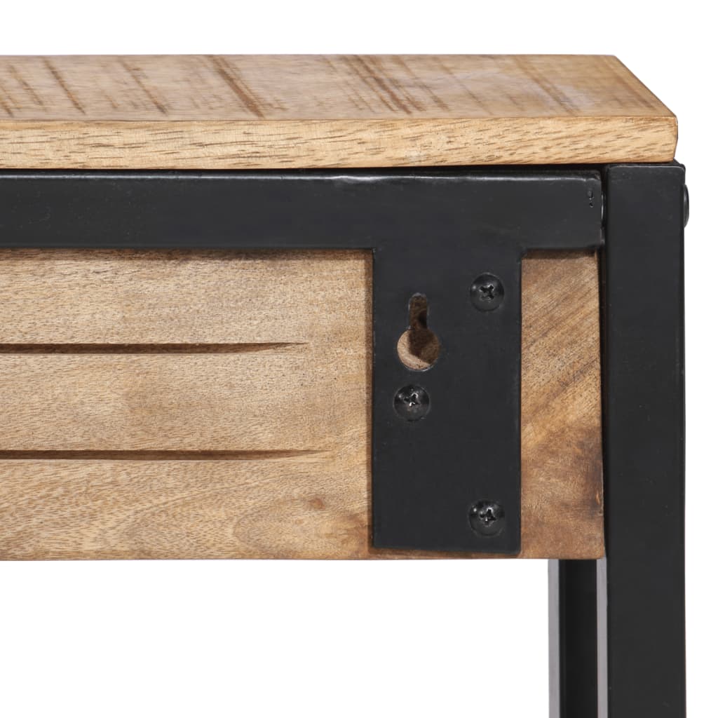 Knagerække 87x10x27 Cm Massivt Ru Mangotræ - Billede 7