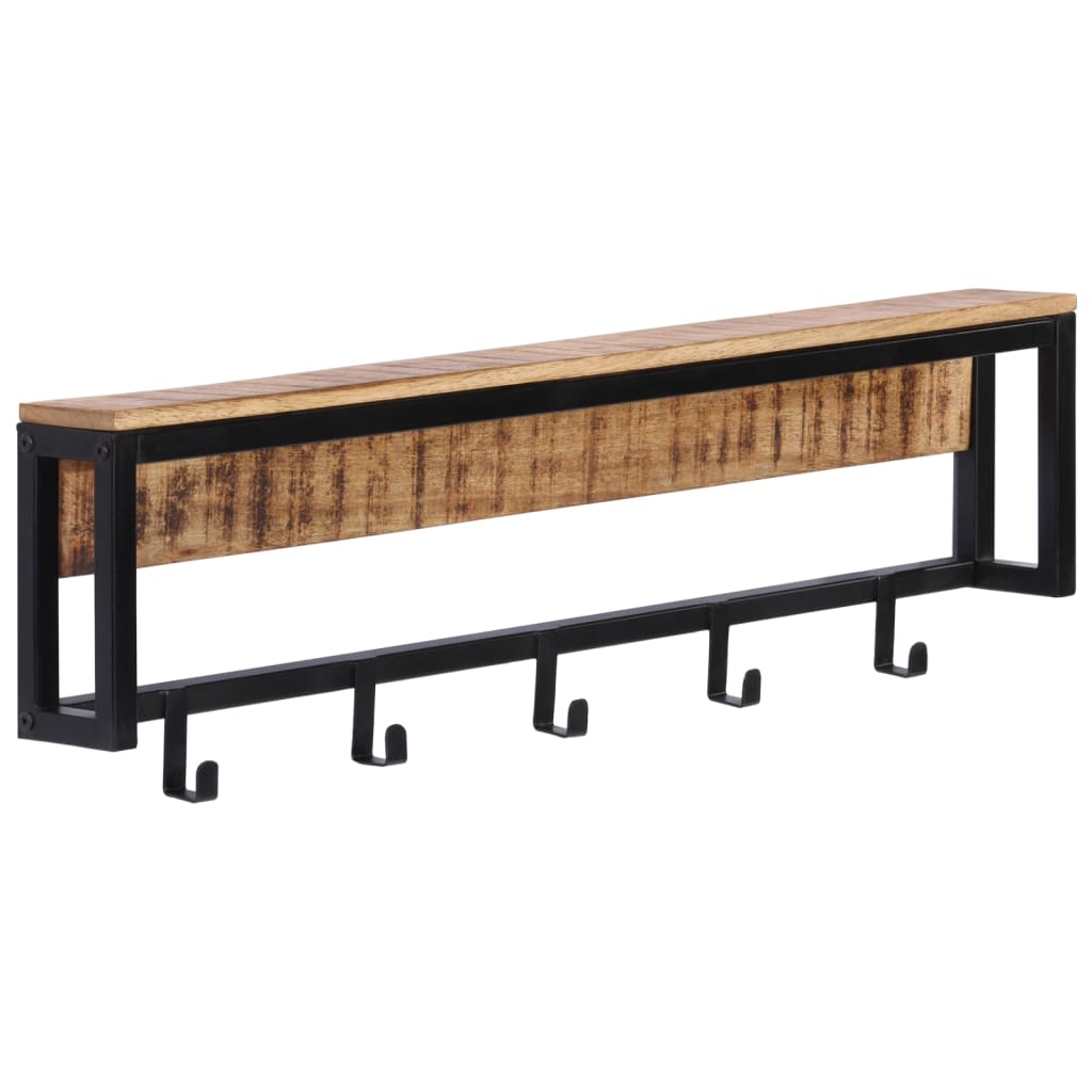 Knagerække 87x10x27 Cm Massivt Ru Mangotræ - Billede 9