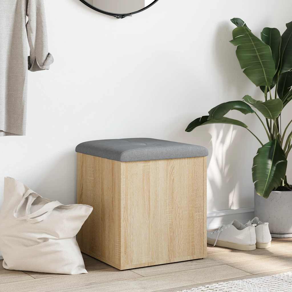 Opbevaringsbænk Sonoma Eg 42x42x45 Cm Konstrueret Træ - Billede 3