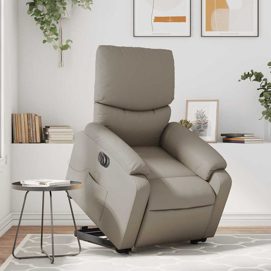 Massagestol Med Løftefunktion Kunstlæder Farvet Cappuccino