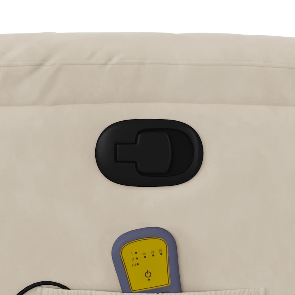 Massagestol Med Løftefunktion Mikrofiberstof Beige