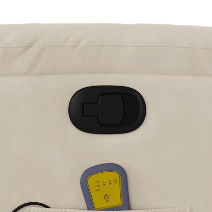 Massagestol Med Løftefunktion Mikrofiberstof Beige