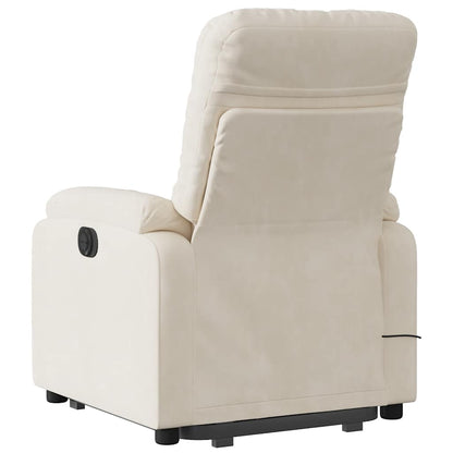 Massagestol Med Løftefunktion Mikrofiberstof Beige
