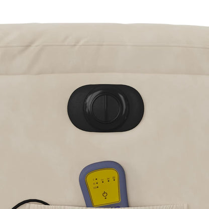 Massagestol Med Løftefunktion Mikrofiberstof Beige