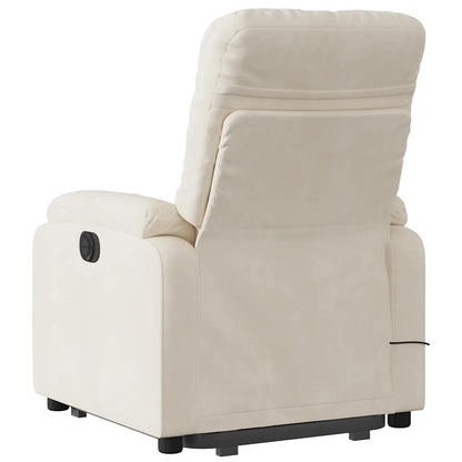 Massagestol Med Løftefunktion Mikrofiberstof Beige