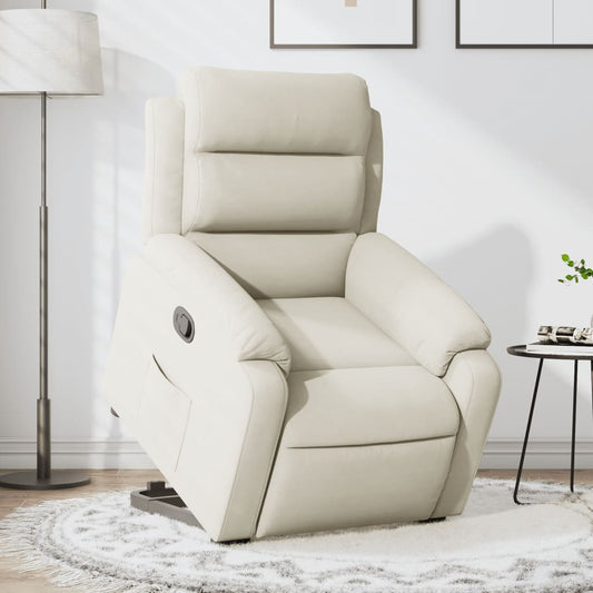 Løftestol Velour Farvet Creme