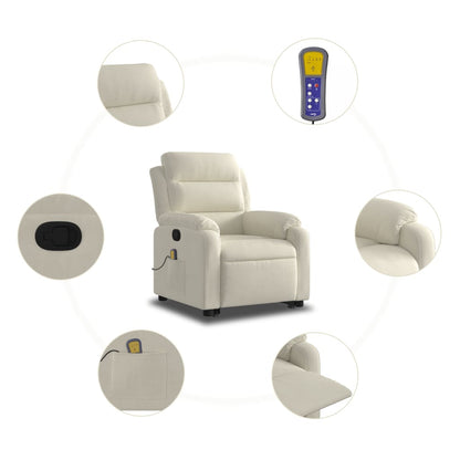 Løftestol Velour Farvet Creme