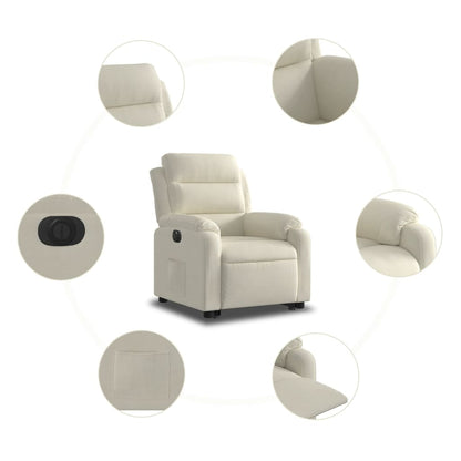 Løftestol Velour Farvet Creme