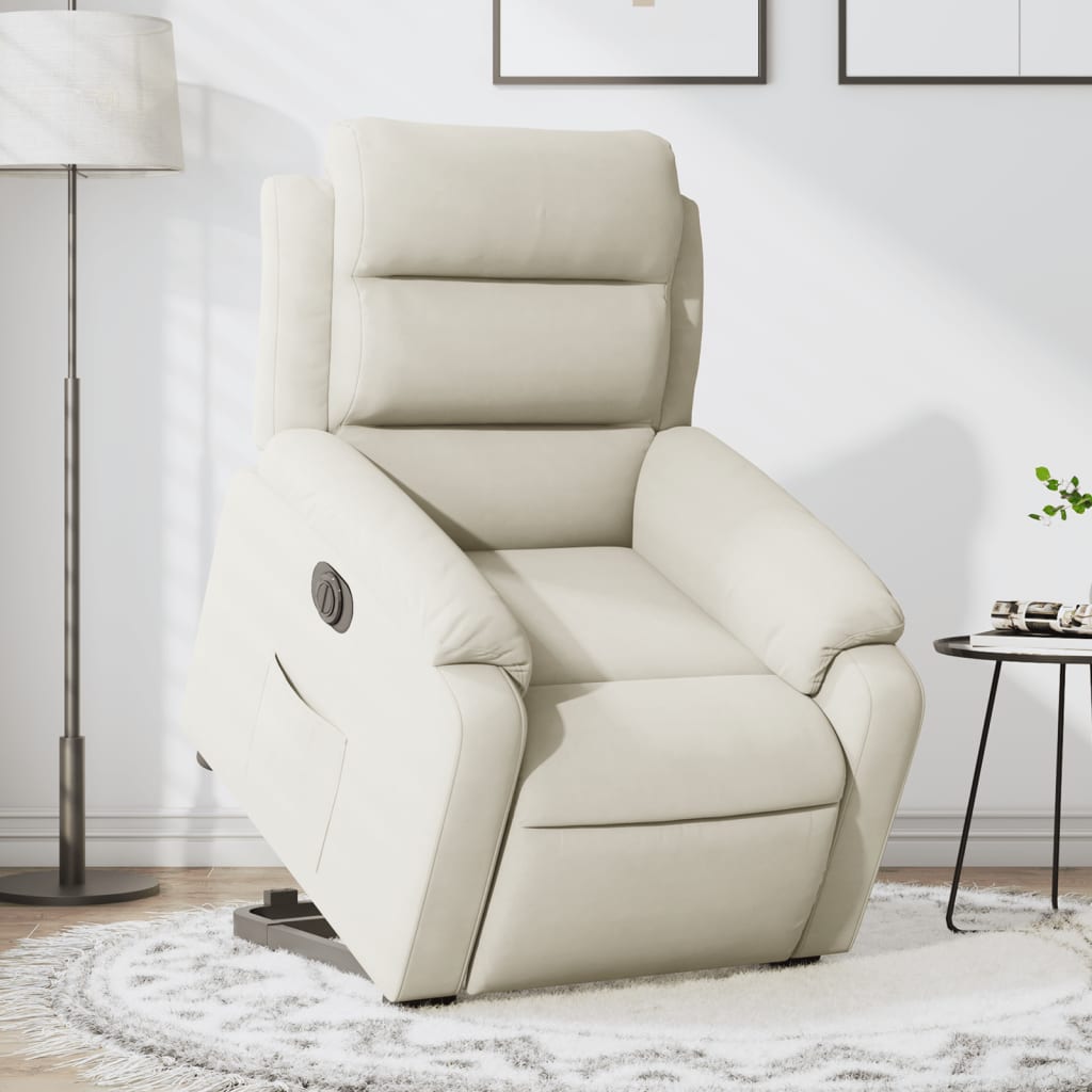 Løftestol Velour Farvet Creme