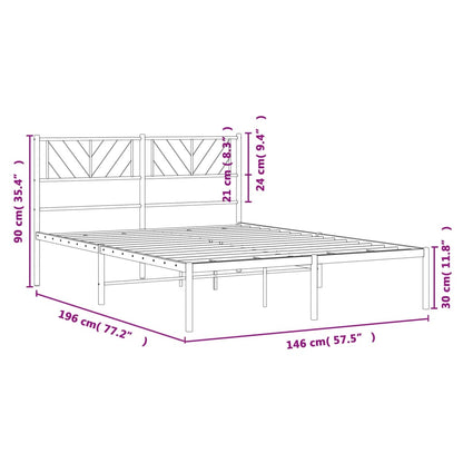 Sengeramme Med Sengegavl 140x190 Cm Metal - Billede 9
