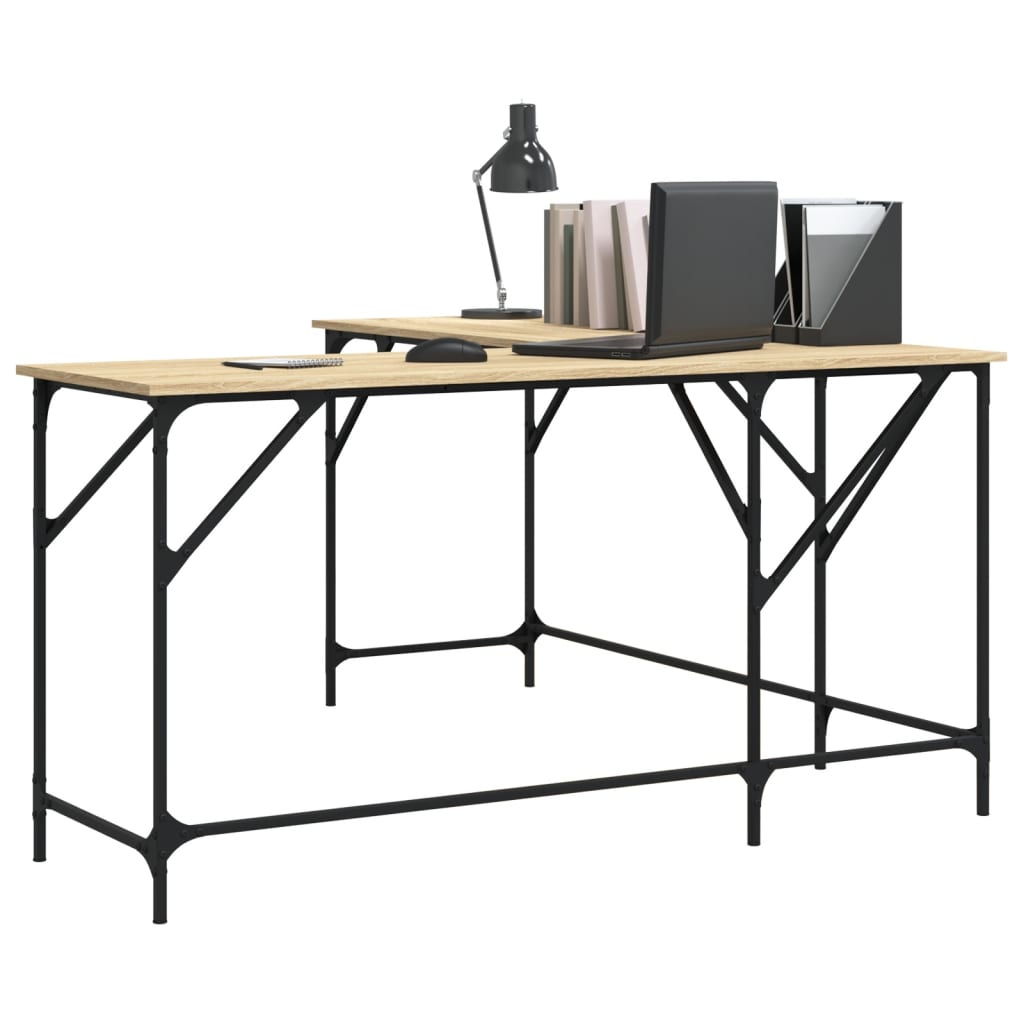 Skrivebord 149x149x75 Cm Konstrueret Træ - Billede 3