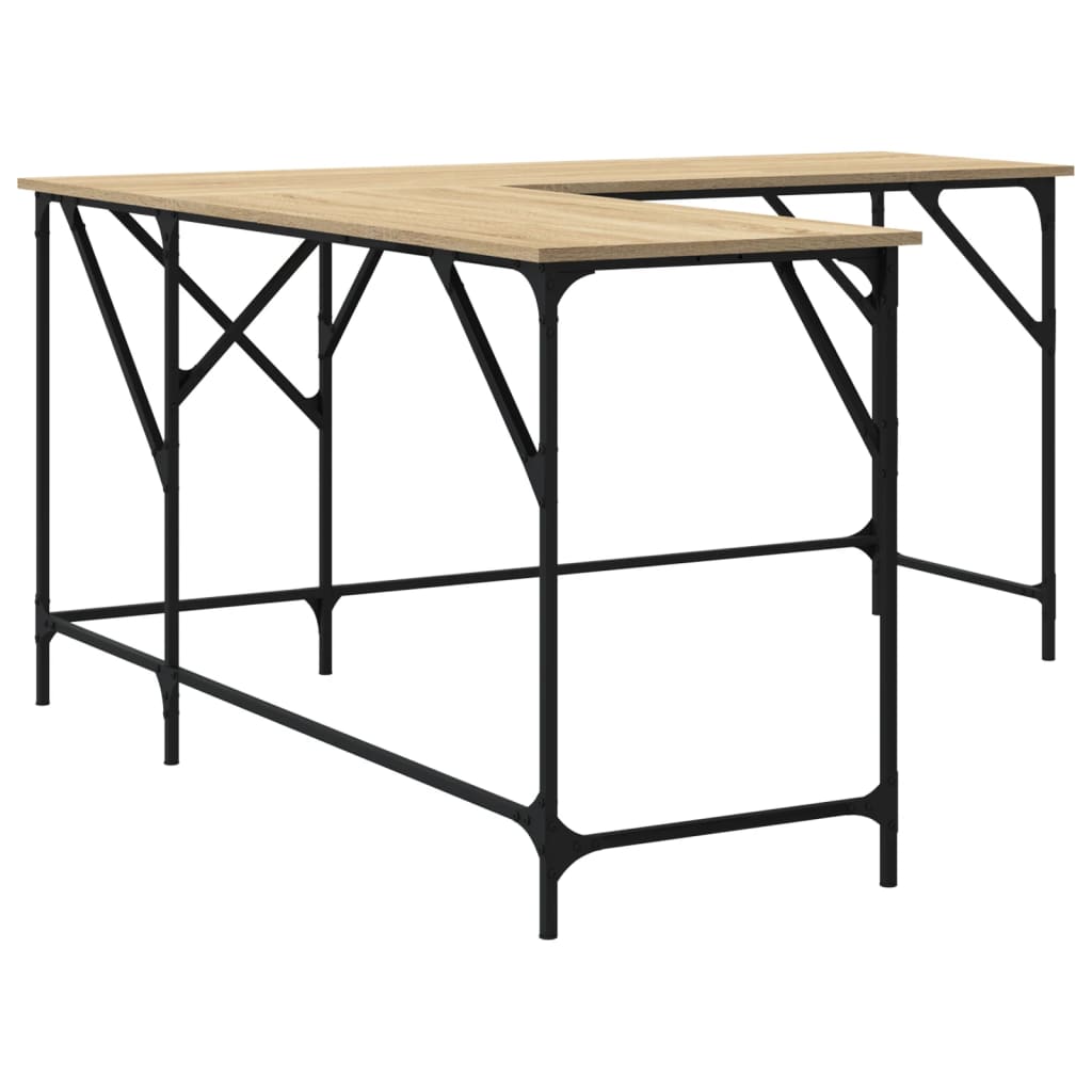 Skrivebord 149x149x75 Cm Konstrueret Træ - Billede 6