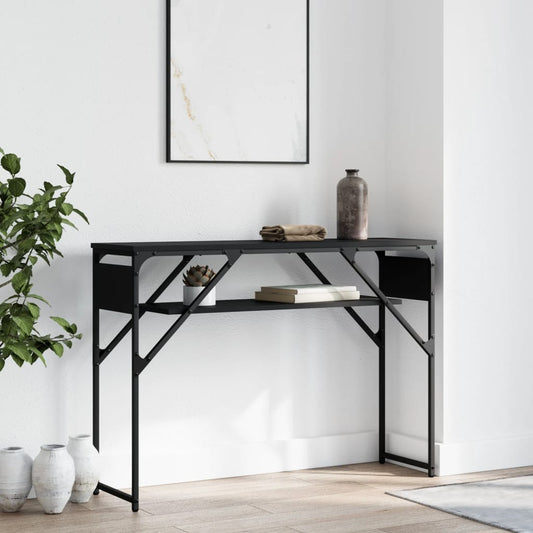 Konsolbord Med Hylde 105X30X75 Cm Konstrueret Træ