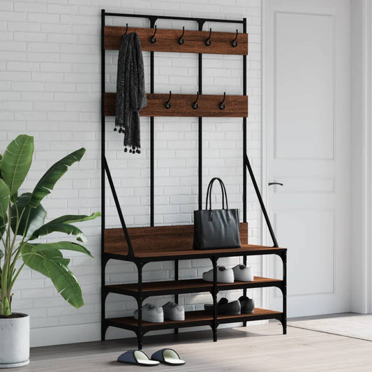 Tøjstativ Med Skoopbevaring 100X40X184 Cm Etræsfarve