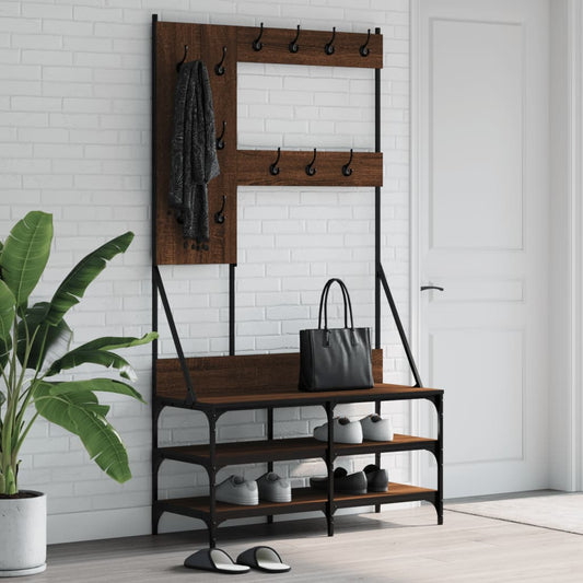 Tøjstativ Med Skoopbevaring 100X40X184 Cm Etræsfarve