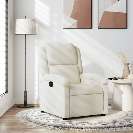 Lænestol Velour Farvet Creme