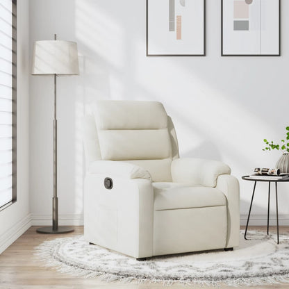 Lænestol Velour Farvet Creme
