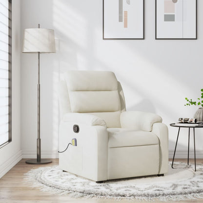 Lænestol Velour Farvet Creme