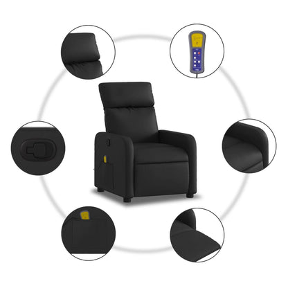 Massagestol Sort Kunstlæder - Billede 6