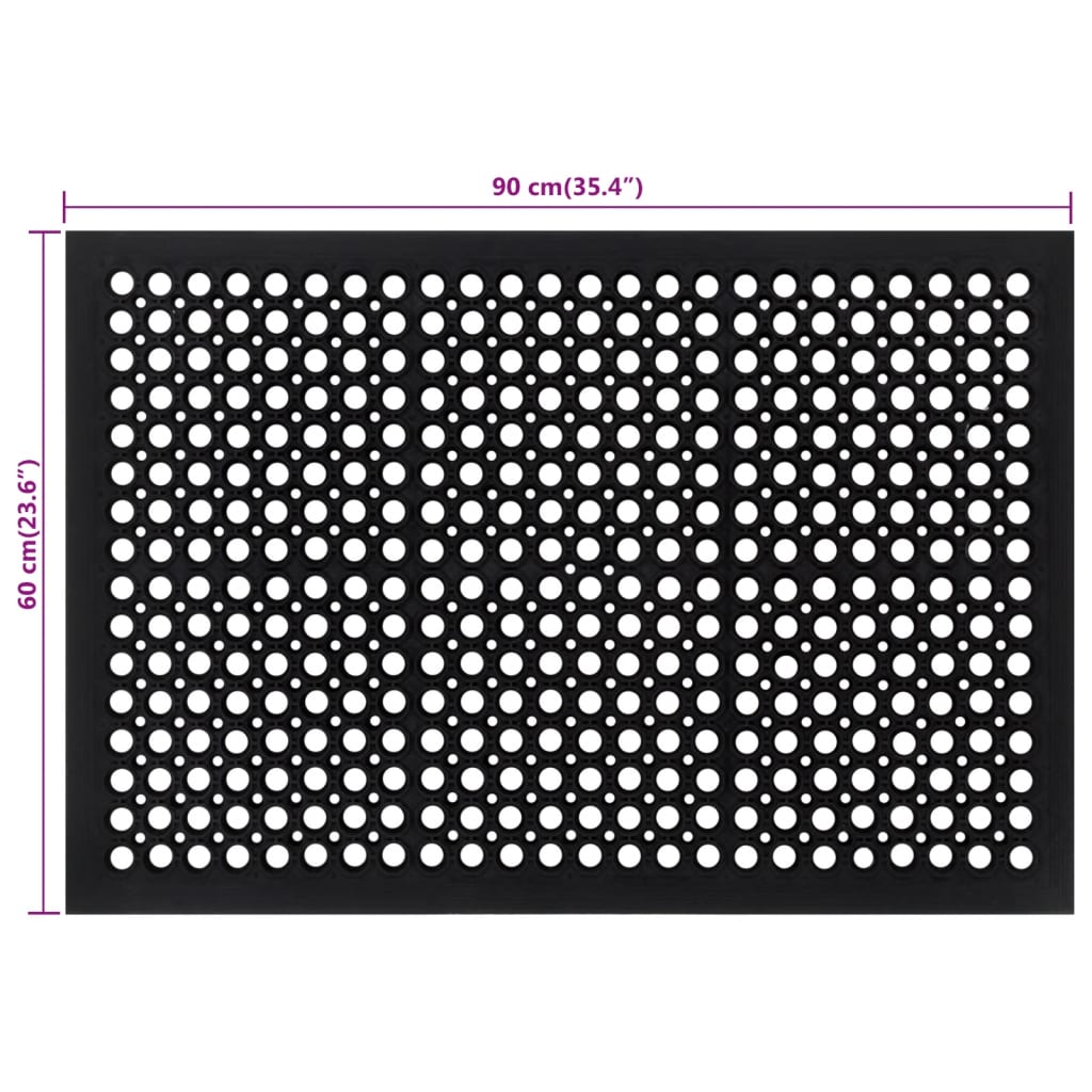 Dørmåtte 60x90 Cm Rektangulær Gummi - Billede 6