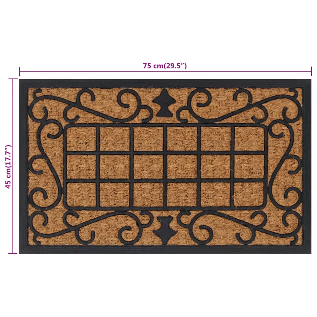 Dørmåtte 45x75 Cm Rektangulær Gummi Og Coir - Billede 6